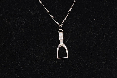 hand-crafted sterling silver stirrup necklace