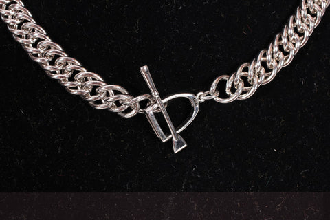 curb chain necklace with sterling silver closure